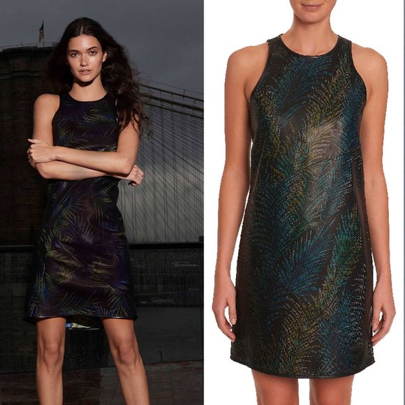 NEW Lambskin Leather Perforated Dress,- Robert Graham, Size 8 - Picture 1 of 16